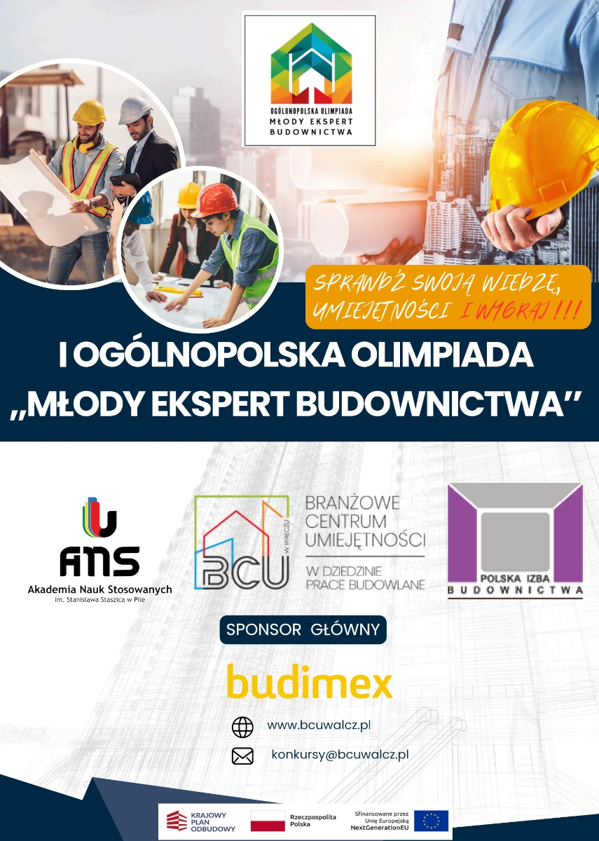 I Ogólnopolska Olimpiada Młody ekspert budownictwa - plakat